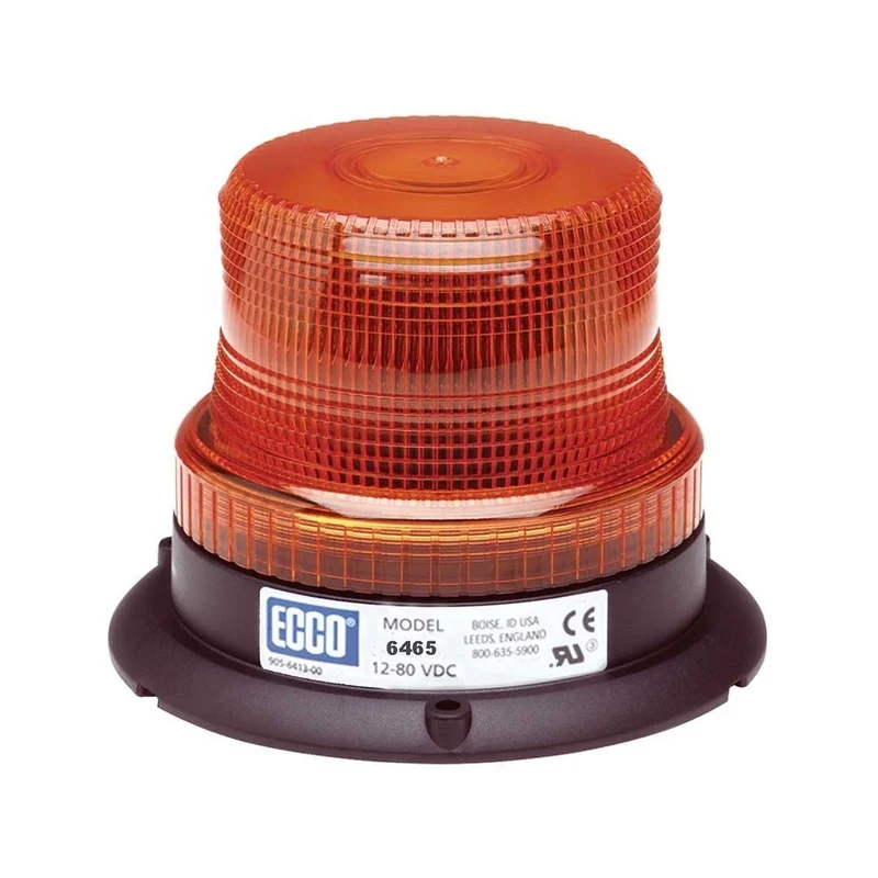 LED warning light amber R10 12-80V 3-bolt 6465 series