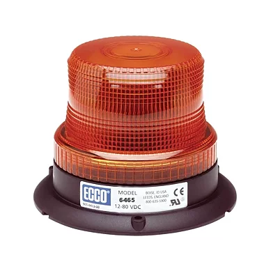 LED warning light amber R10 12-80V 3-bolt 6465 series