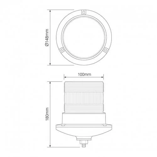 LED Flash beacon | 10-30V | with PC single bolts | R65 | EQPR65ABM-SB - 2