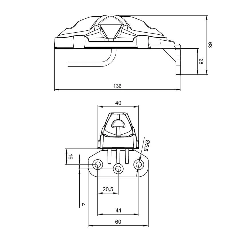 LED Sidomarkeringsljus kompakt 12-36V 50cm. arm. - 3