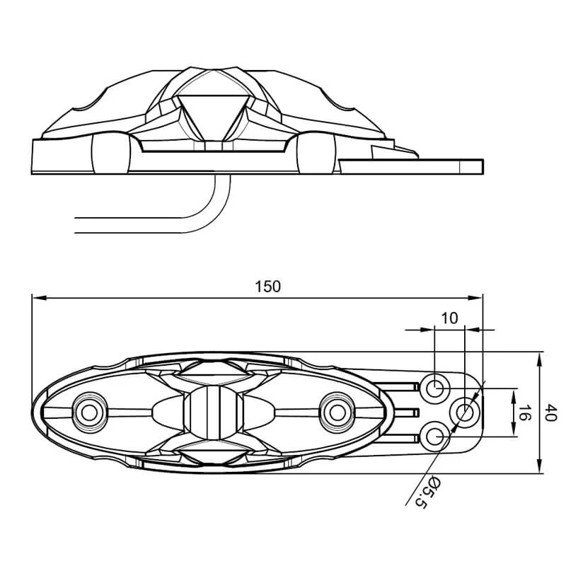 LED Sidomarkeringsljus kompakt 12-36V 50cm. arm. - 3