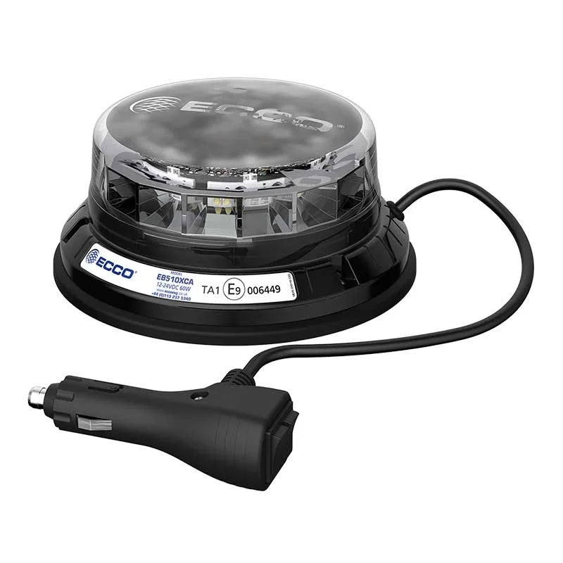 LED Flashlight 12-24V R65 Amber/transp./CISPR25/IP69K/Magnet
