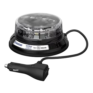 LED Flashlight 12-24V R65 Amber/transp./CISPR25/IP69K/Magnet