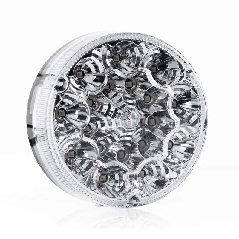 LED rear light round, transparent lens 12-24v 50cm cable