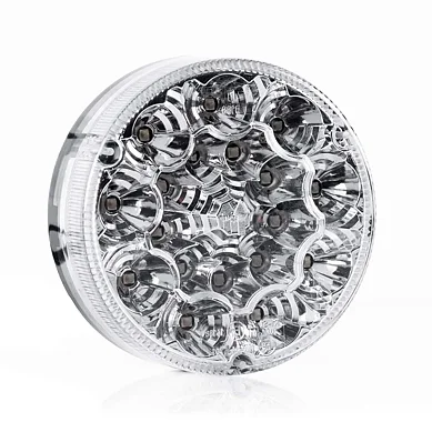 LED Bakljus runt, transparent lins 12-24V 50cm kabel