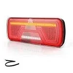 Höger LED Neon Bakljus med dynamiskt blinkljus 12-24v, 200 cm kabel