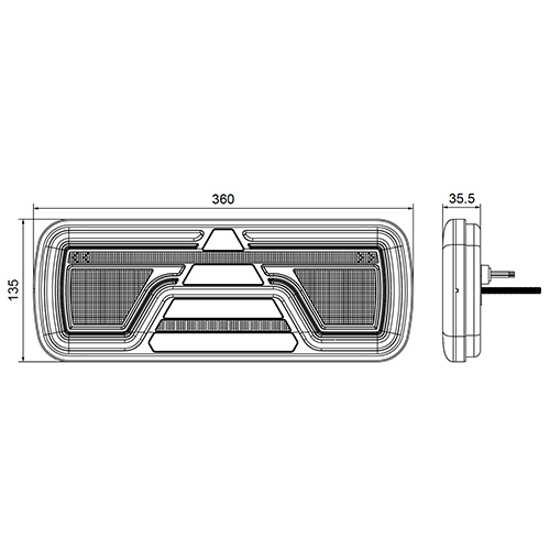 Venstre LED Neon Baklys med dynamisk blinklys 12-24V 200cm kabel - 10