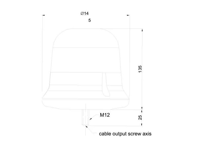 LED-varningsljus R65, roterande, 1-bult, 12-24V 1,5m kabel - 3