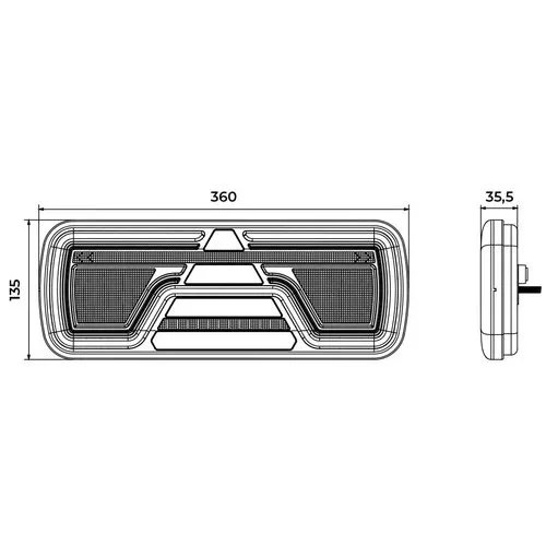 LED Neon Baklys venstre 12/24V 8-PIN - 5