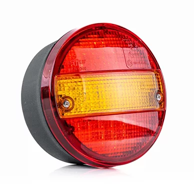 LED ADR-Bakljus, röd-gul lins, D-hom, 12-24V 5-PIN