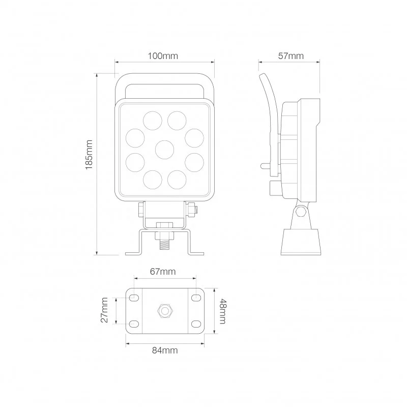LED arbetslampa | 13.5 watt | 1710 lumen | 9-36v | 40cm kabel | IP69K - 4
