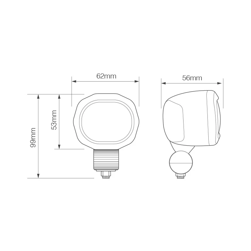 LED RED Line Work light | 6 watts | 10-80v - 2
