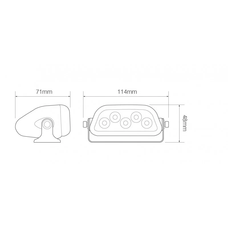 LED arbetslampa | 2.5 watt | 175lumen | 12-24v | Floodbeam svart - 2