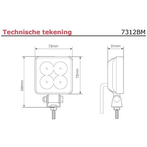 LED Reversing Worklight | 12-24v | 12watt | 660 lumen | ECE-R23 - 5