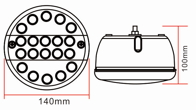 LED Rear light with D-homologation 12-24v - 4