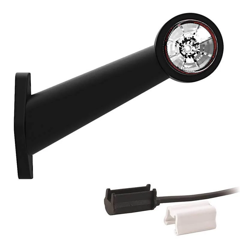 LED Sidomarkeringsljus Vänster vinklad arm 12-24V 1.5mm² kontakt.