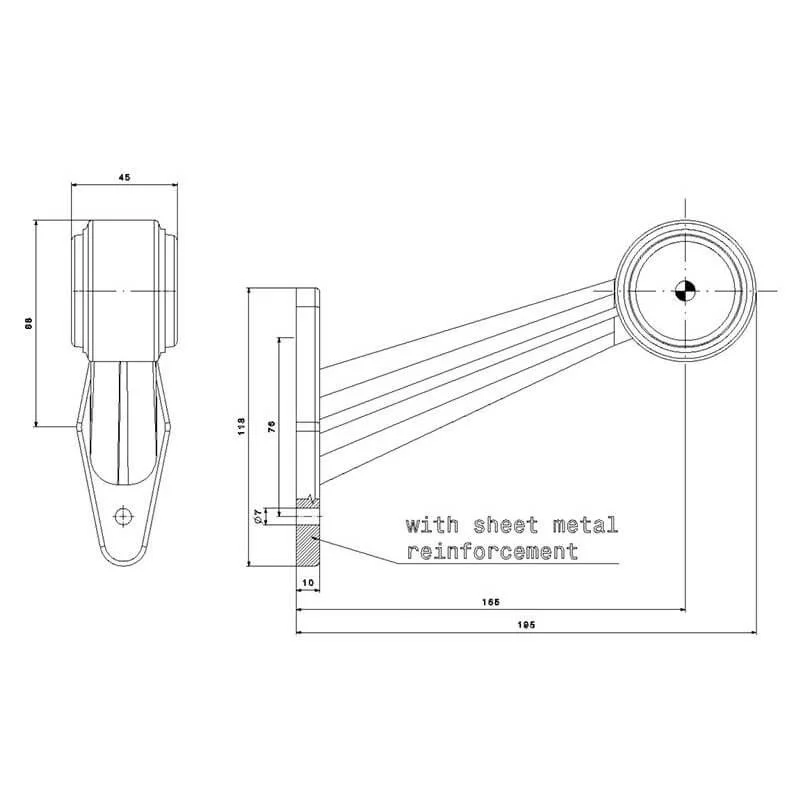 LED Sidomarkeringsljus Vänster vinklad arm 12-24V 1.5mm² kontakt. - 4