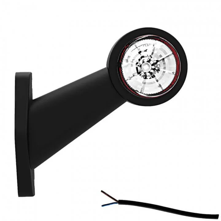 LED side marker light Left angled stem 12-24v 20cm. cable