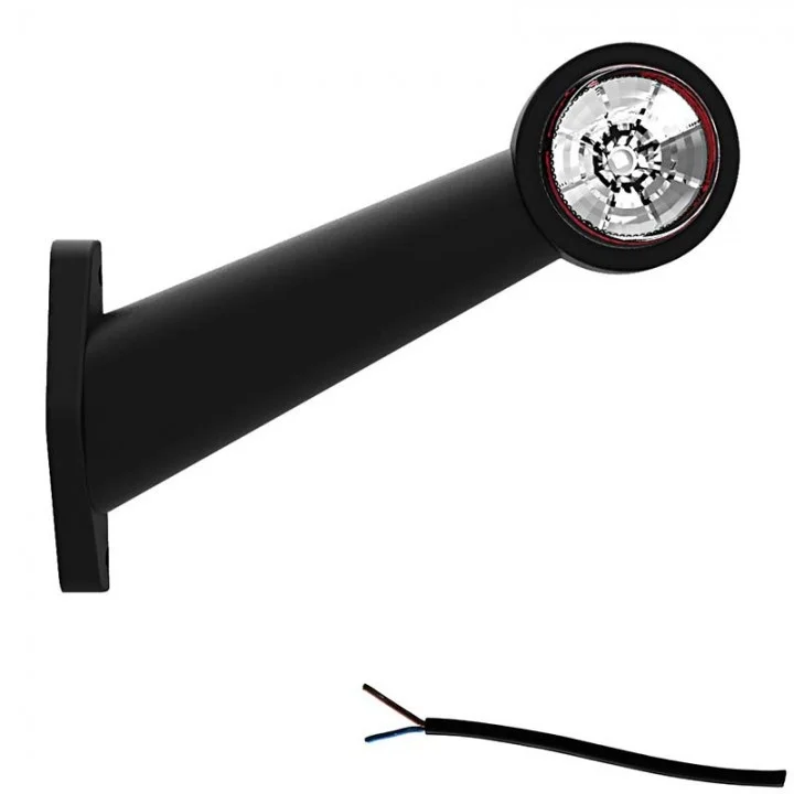 LED Sidomarkeringsljus Vänster vinklad arm 12-24V 20cm. kabel.
