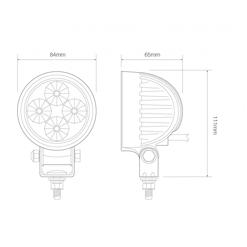 LED-työvalo | 12 wattia | 440 lumenia | 12-24v | punainen valo - 2