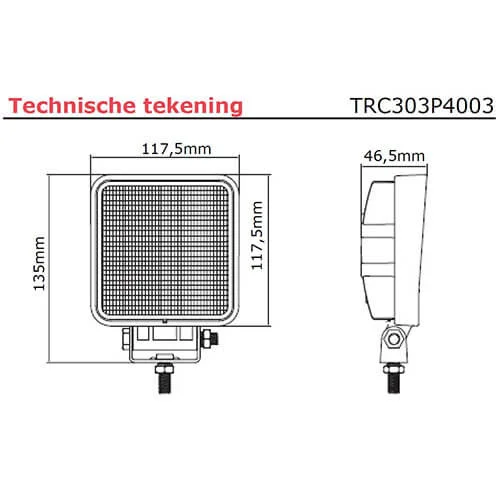 LED arbejdslampe | 1800 lumen | 9-36v | 400cm kabel - 5