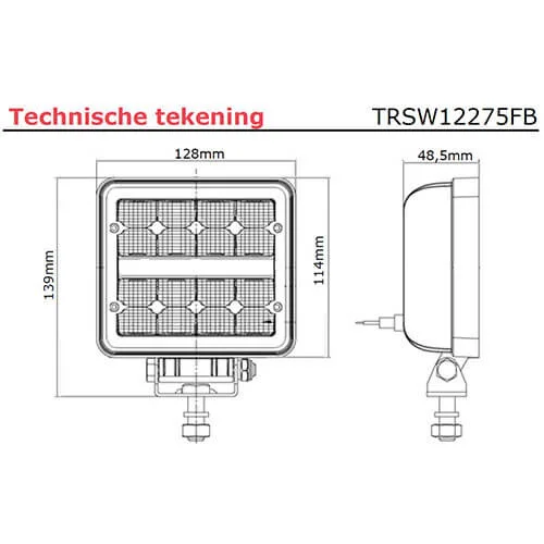 LED arbeidslys | 2272 lumen | 9-36v | 40cm kabel - 9