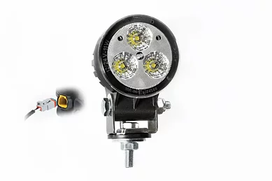 LED arbeidslys rund 1200lm, 12W, 12-24v, innebyggd DT-kontakt