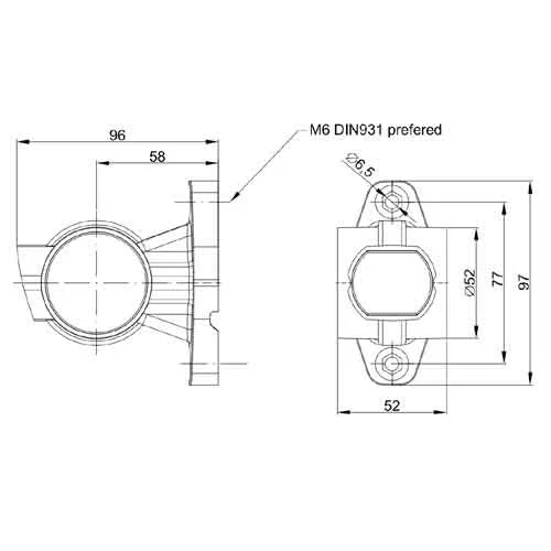LED side marker light Right short stem 12-36v 1.5mm². connector - 4