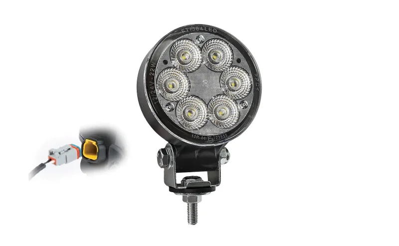 LED work light round 2500lm, 22W, 12-24v, built-in DT-connector