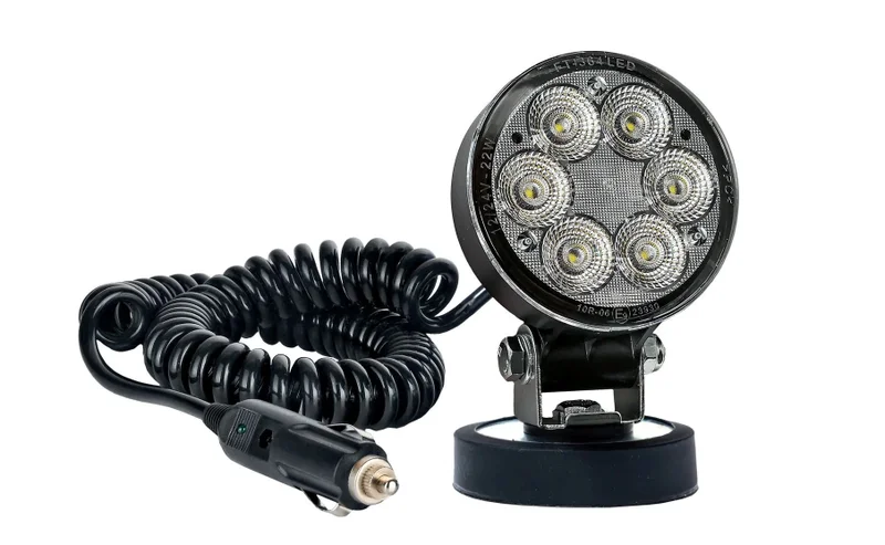 LED arbeidslys rund 2500lm, 22W, 12-24v, magnetisk base 3.0m