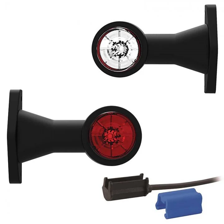 LED Sidemarkeringslys vinklet arm 12-24V 0.75mm². kontakt