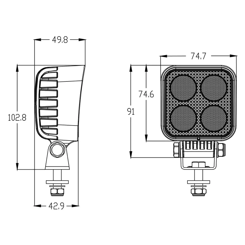 LED work light compact 3190lm - 23W - DT-connector - 6