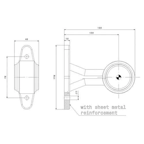 LED side marker light straight stem 12-24v 1.5mm². connector - 3