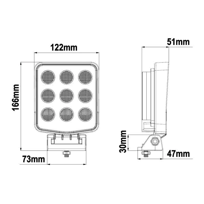 LED arbejdslampe | 2250 lumen | indbygget Deutsch - IP69K - 9-36v - 8