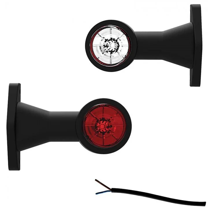 LED Sidemarkeringslys vinklet arm 12-24V 50cm kabel.