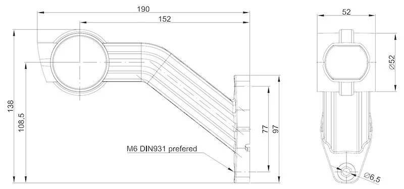 LED side marker light with angled stem Left 12-24v 0.75mm². connector - 7