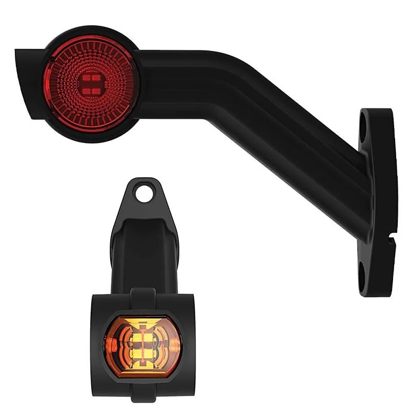 LED side marker light with angled stem Left 12-24v 20cm. cable - 2