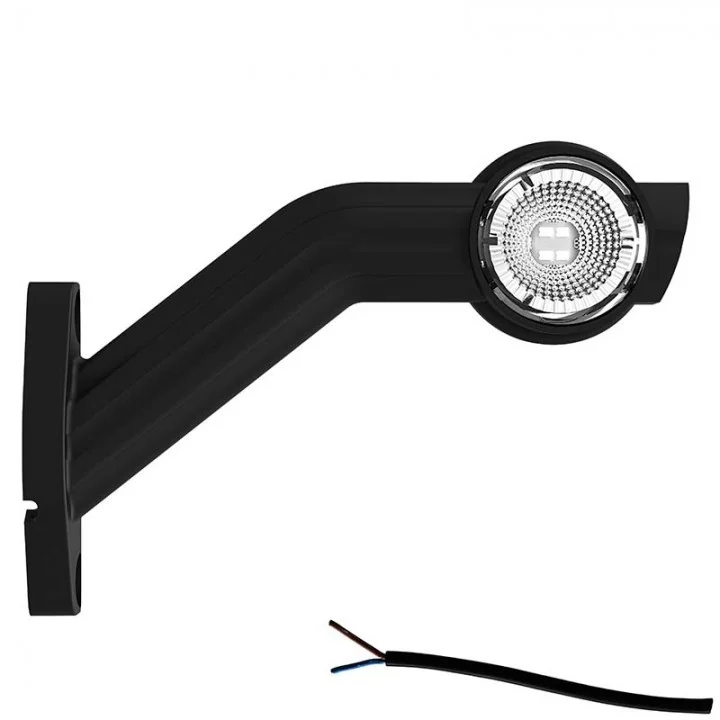 LED side marker light with angled stem Left 12-24v 20cm. cable