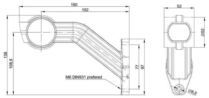 LED side marker light with angled stem Left 12-24v 20cm. cable - 6