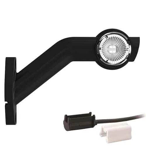 LED Sidemarkeringslys med vinklet arm Venstre 12-36V 1.5mm² kontakt.