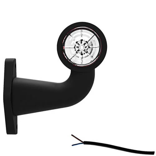 LED side marker light with angled stem Left 12-36v 20cm. cable