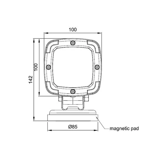 LED-työvalo 1700 lumen magneettijalustalla 12-24v 7.8m kierrejohto - 2