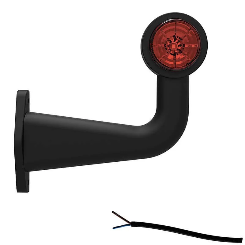 LED Sidomarkeringsljus med vinklad arm Höger 12-36V 20cm kabel.