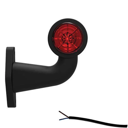 LED side marker light with angled stem Right 12-36v 20cm. cable