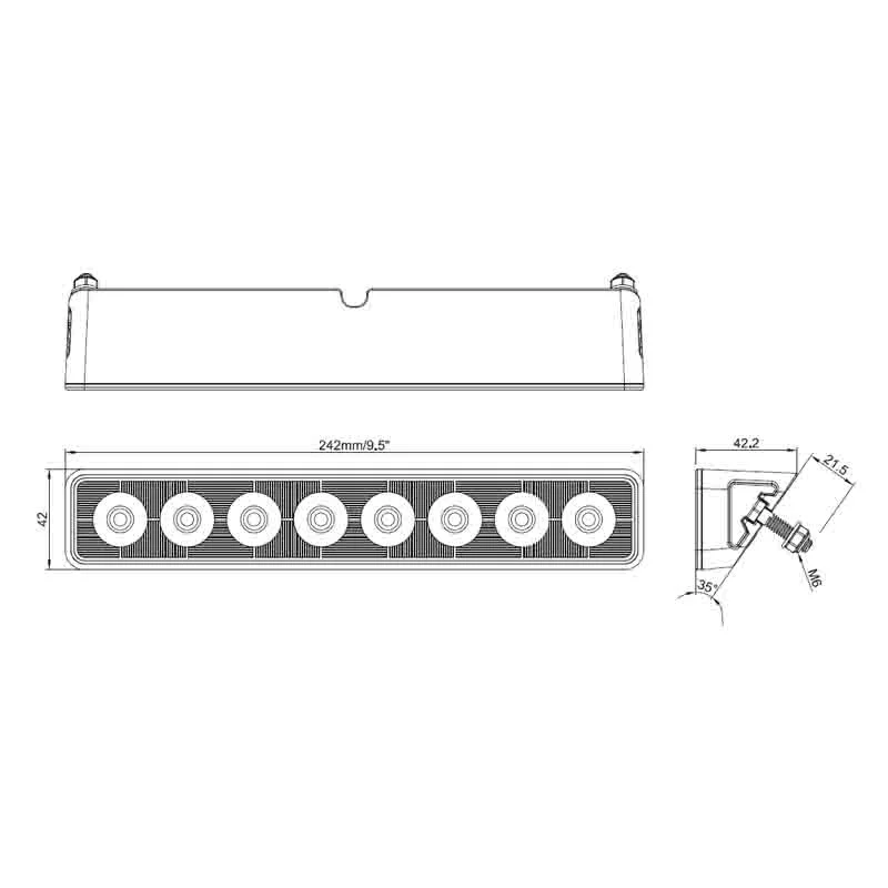 LED arbetslampa | 5600 lumen | 48 watt | IP69K | Deutsch-kontakt - 6