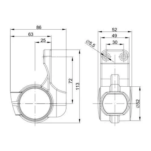 LED side marker light with short stem Right 12-36v 1.5mm². connector - 4