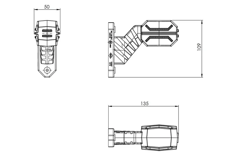 LED Wide beam lamp compact left 12-24v - 8