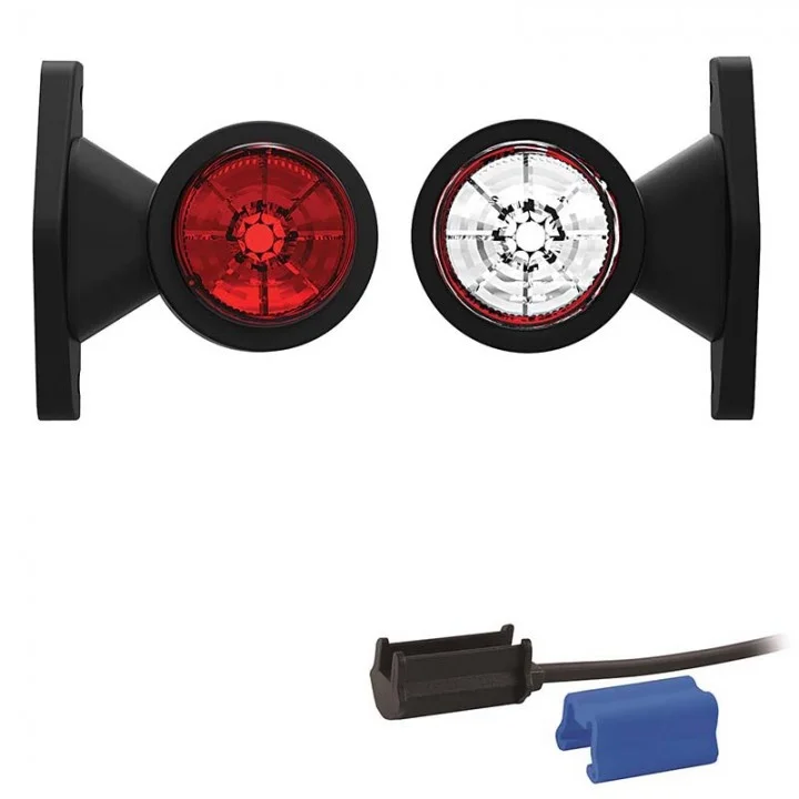 LED Sidomarkeringsljus med kort arm 12-24V 0,75 mm² kontakt.