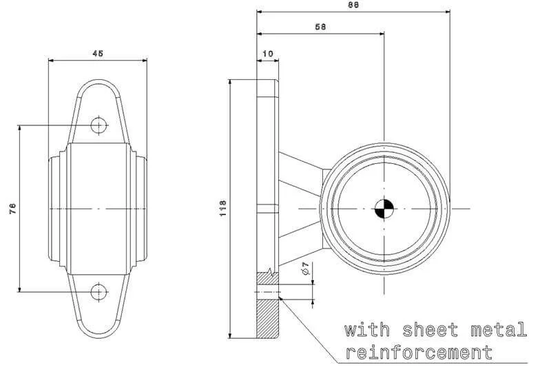 LED Sidomarkeringsljus med kort arm 12-24V 0,75 mm² kontakt. - 4