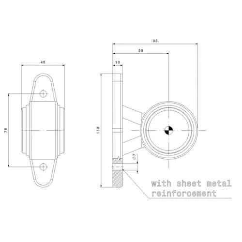 LED wide beam lamp with short stem 12-24v 1.5mm². connector - 3